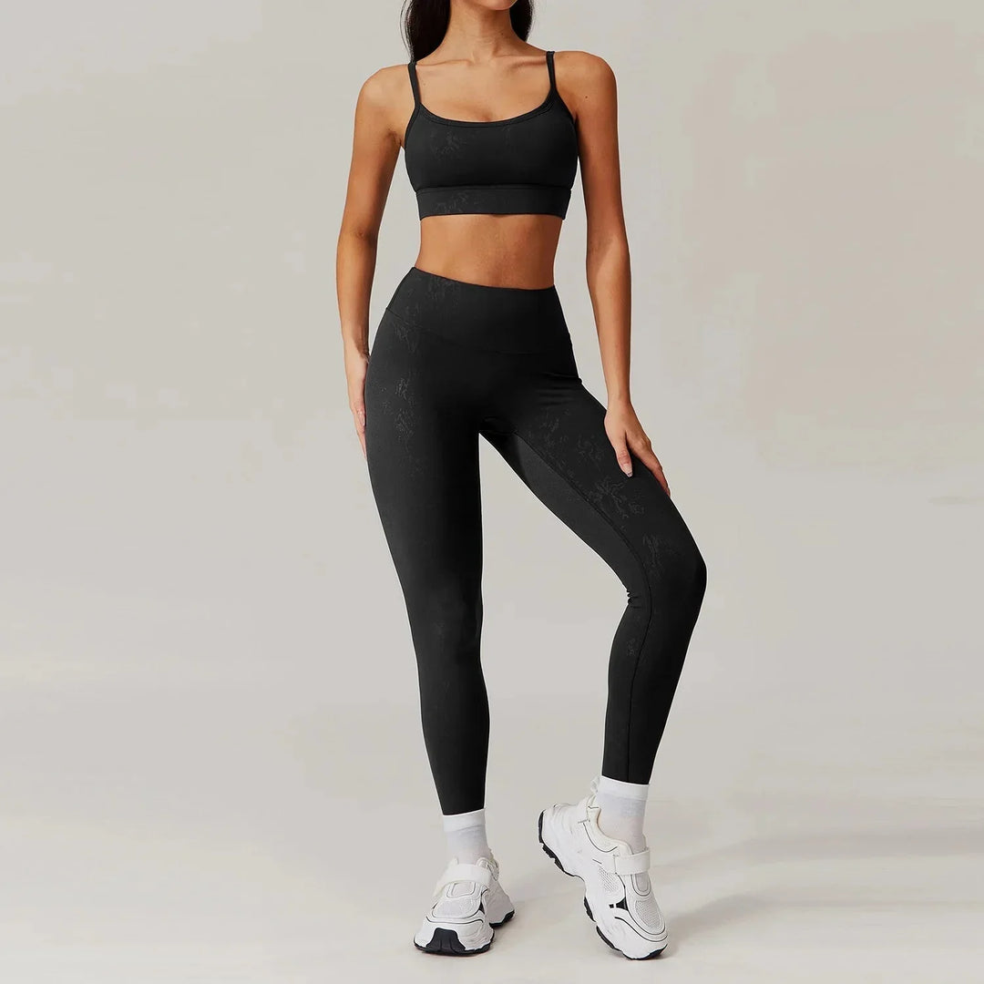 Elevate Your Workout: Synchronized Performance Leggings & Bra Set