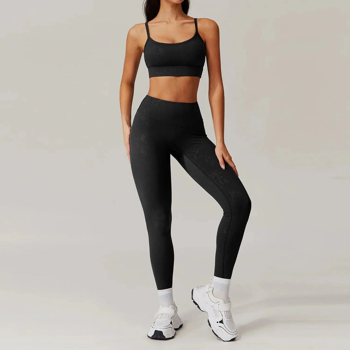 Elevate Your Workout: Synchronized Performance Leggings & Bra Set