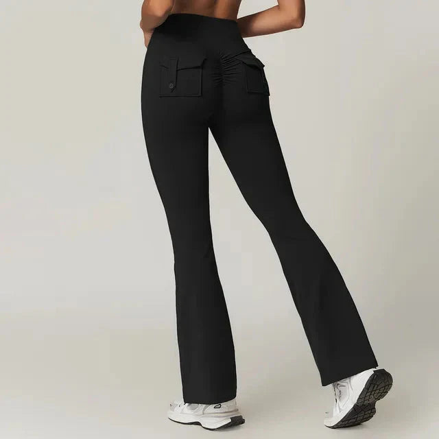 Stylish League Flared Pocket Leggings for Ultimate Comfort and Versatility