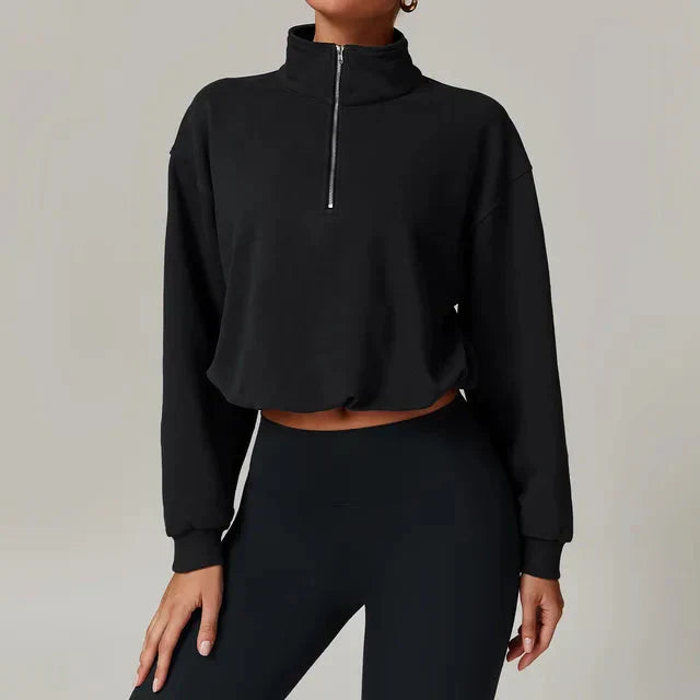 Elevate Your Style with the Chic High Collar Sweatshirt