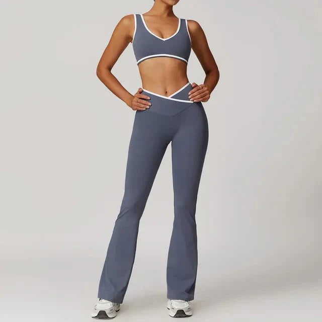 Elevate Your Workout: Myriad Gym Set with Stylish Leggings and Supportive Bra