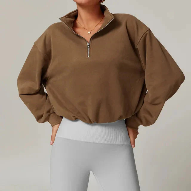 Elevate Your Style with the Chic High Collar Sweatshirt