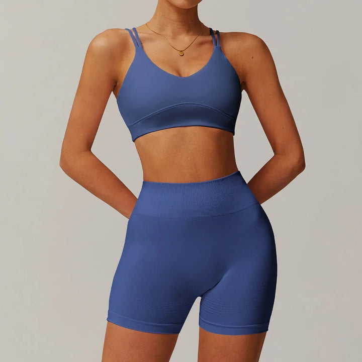 Personalized Engraved Fitness Ensemble - Stylish Shorts & Top Set