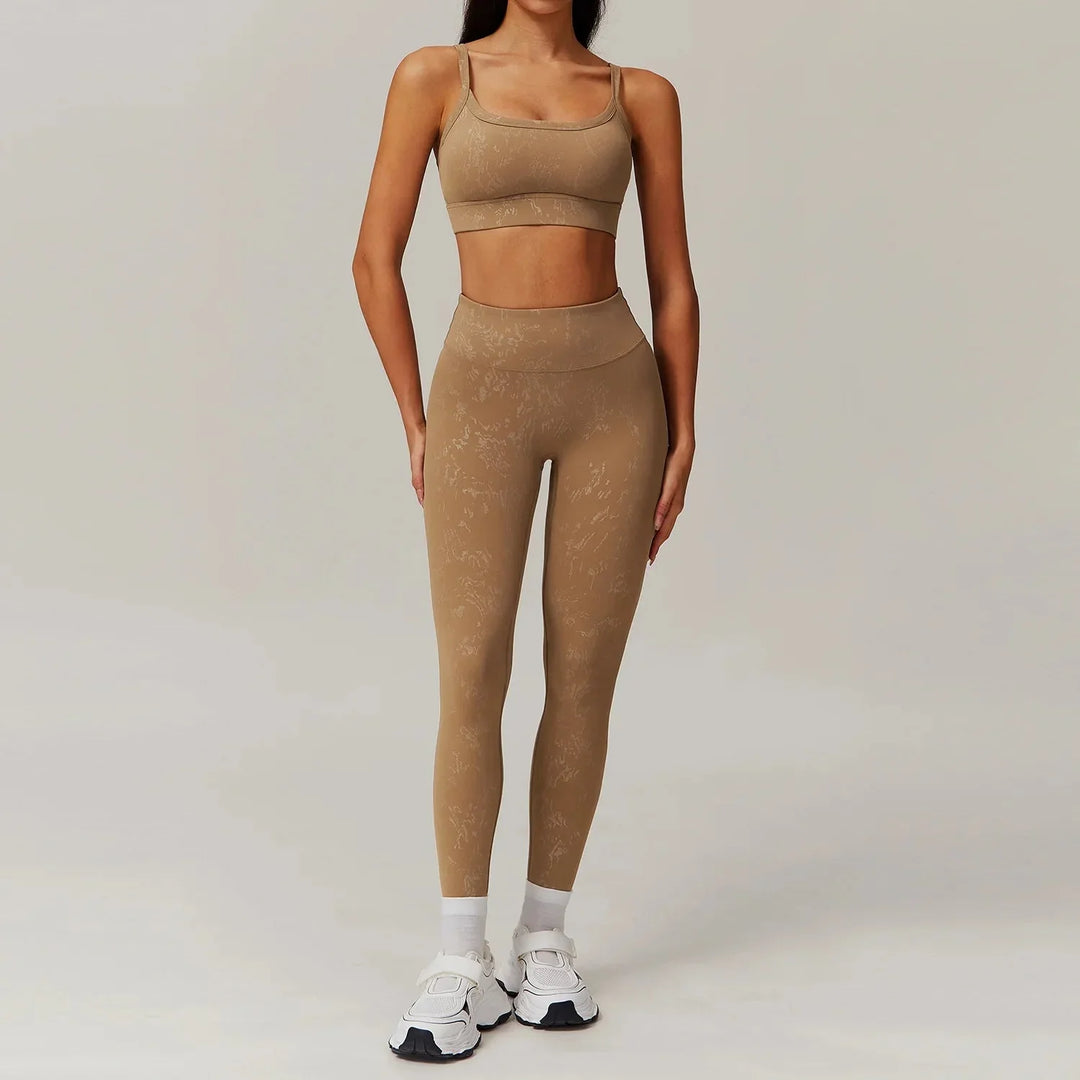 Elevate Your Workout: Synchronized Performance Leggings & Bra Set
