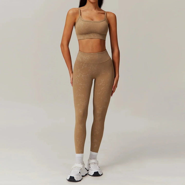 Elevate Your Workout: Synchronized Performance Leggings & Bra Set