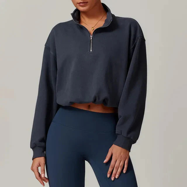 Elevate Your Style with the Chic High Collar Sweatshirt