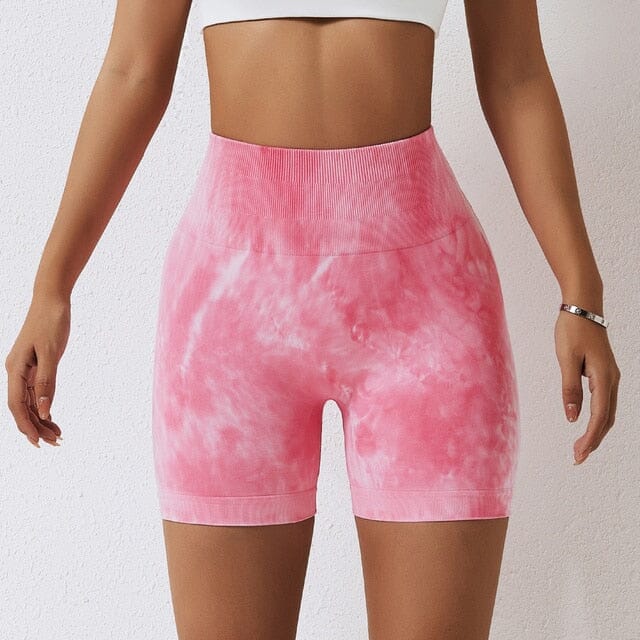 Vibrant Splash-Dyed Seamless Active Shorts