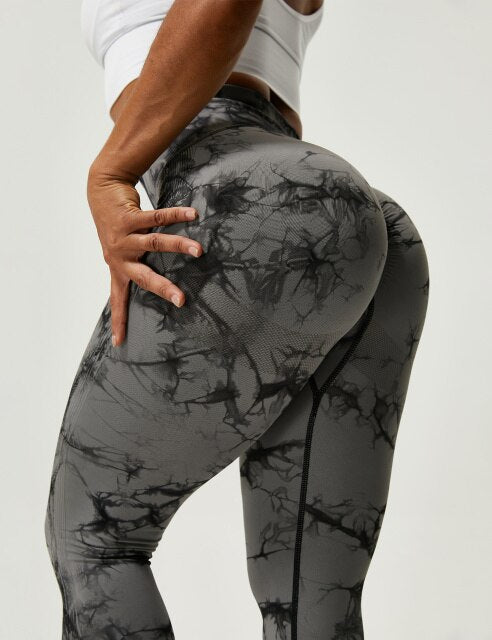 Chic Marble Print Scrunch Leggings