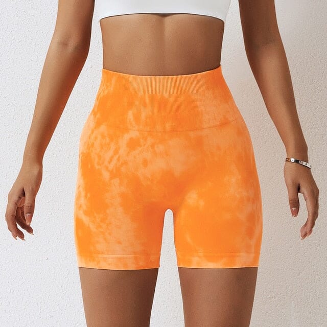 Vibrant Splash-Dyed Seamless Active Shorts