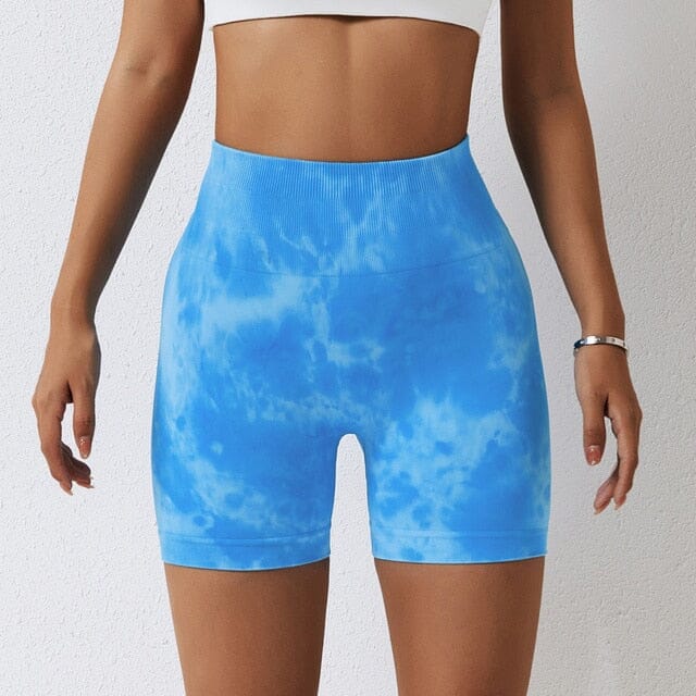 Vibrant Splash-Dyed Seamless Active Shorts